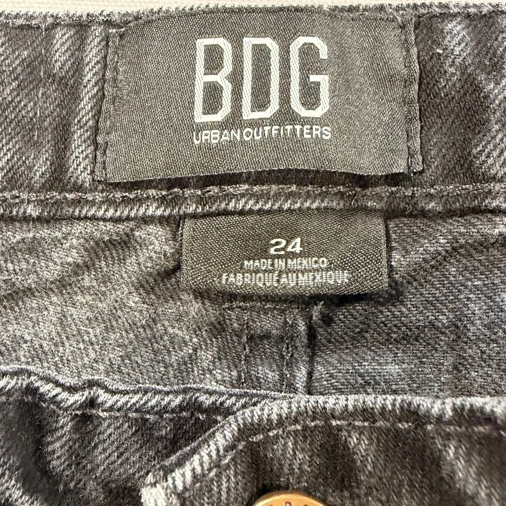 BDG Urban Outfitters Carpenter Jeans Black Wide Leg Baggy Womens 24 Cotton